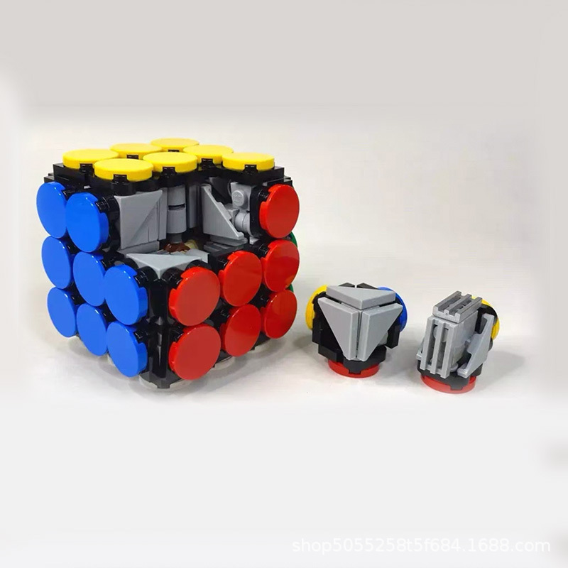 Picture of MOC Set Compatible with Lego Assembled Rubik's Cube Compression Decompression Intelligence Puzzle Adult Child Gift Activity Building Blocks