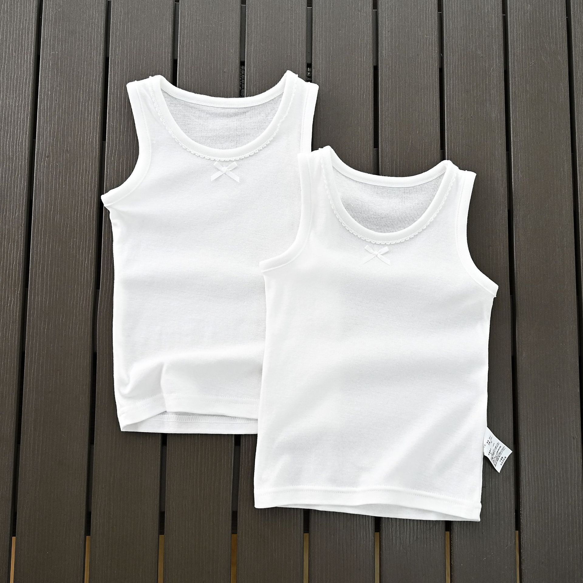 Picture of Distribution Export Kidsren's Clothing Source Factory Japanese Style Mesh Cut Out Cotton White Kidsren's Base Vest Sweat-Absorbent Men