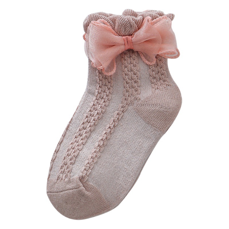 Girls Socks Spring Autumn and Winter Korean Style Bow Children Lace Socks Lace Baby Princess Socks Student Girls Socks