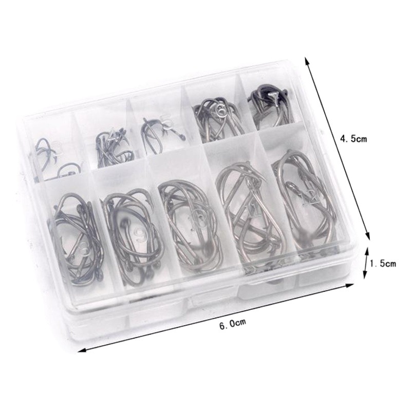 Iseni Small Ten Gridss 100 Boxed Fish Hooks Tube Iseni 3-12 # Black Gold with Barbs and Holes