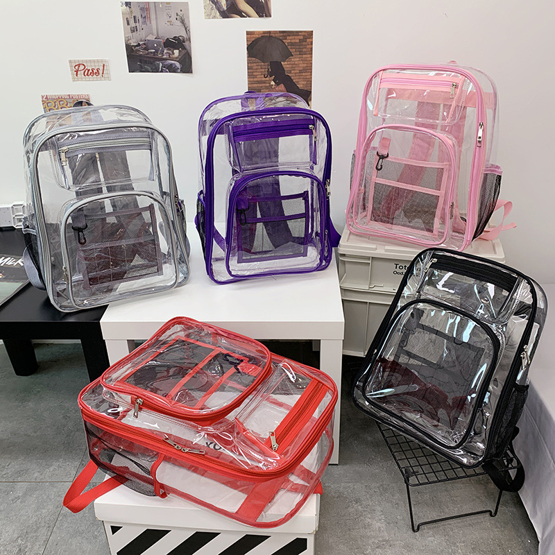 Picture of Cross-border explosions transparent backpack Amazon wholesale export waterproof PVC bag large capacity [selling]]