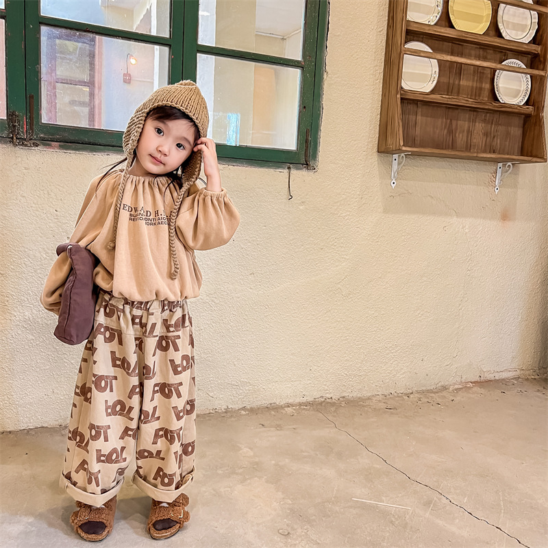 Picture of 2025 New Autum Children's Clothing Girls Autum Korean Bat Shirt Sweatshirt T-Shirt Bottoming Shirt 122590