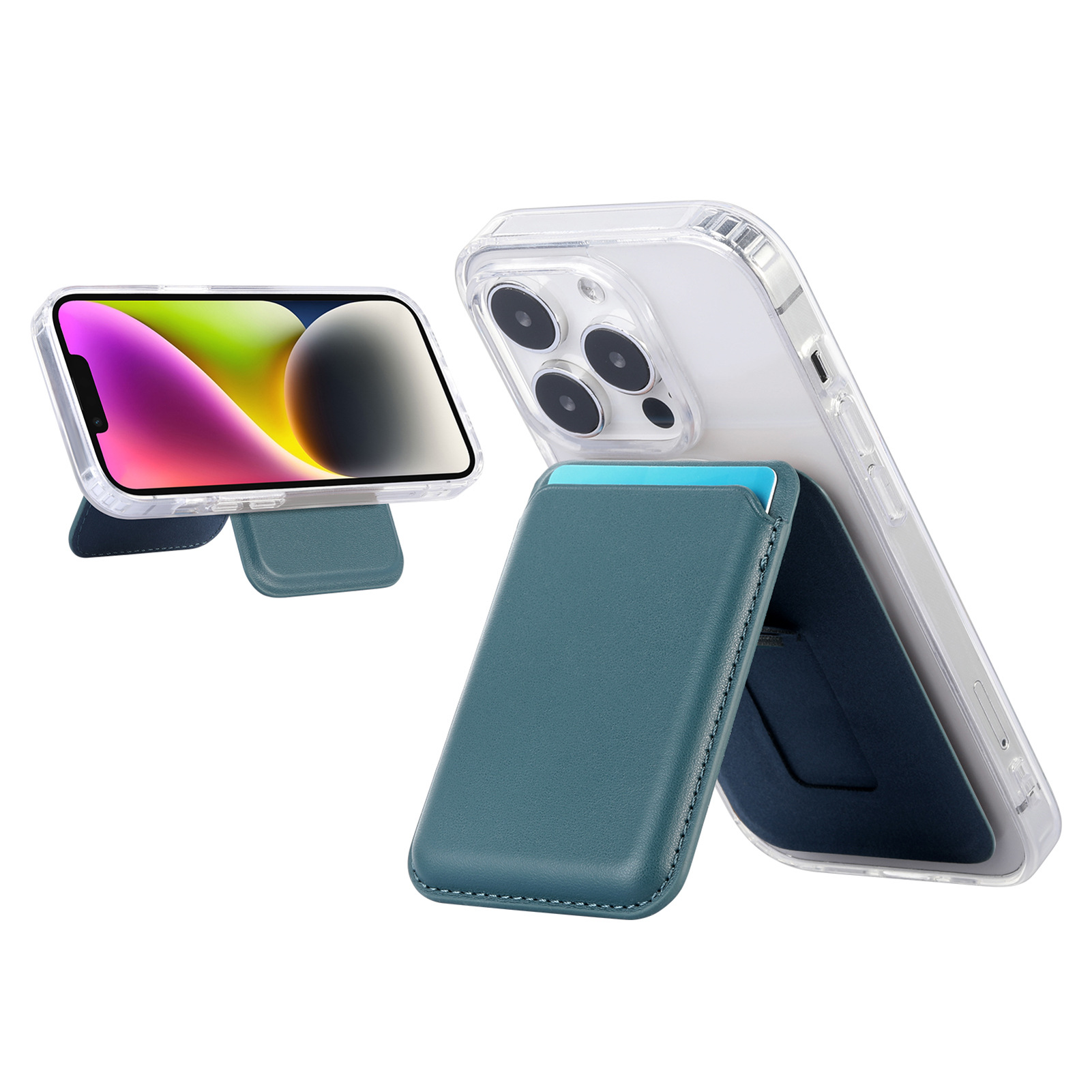 Picture of Suitable for Iphone16 Strong Magnetic Magsafe Card Holder Official Color Number Multi-Functional Bracket Storage Wallet Holder