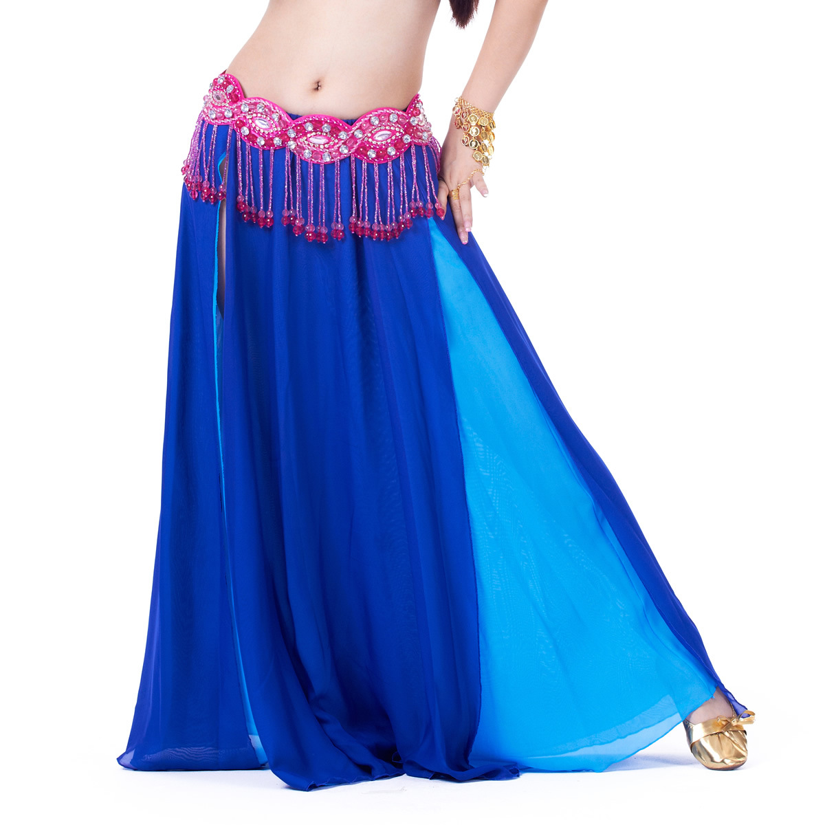 Picture of Double Split Chiffon Dress Belly Dance Sexy Dress Dance Dress Belly Dance Stage Performance Dress