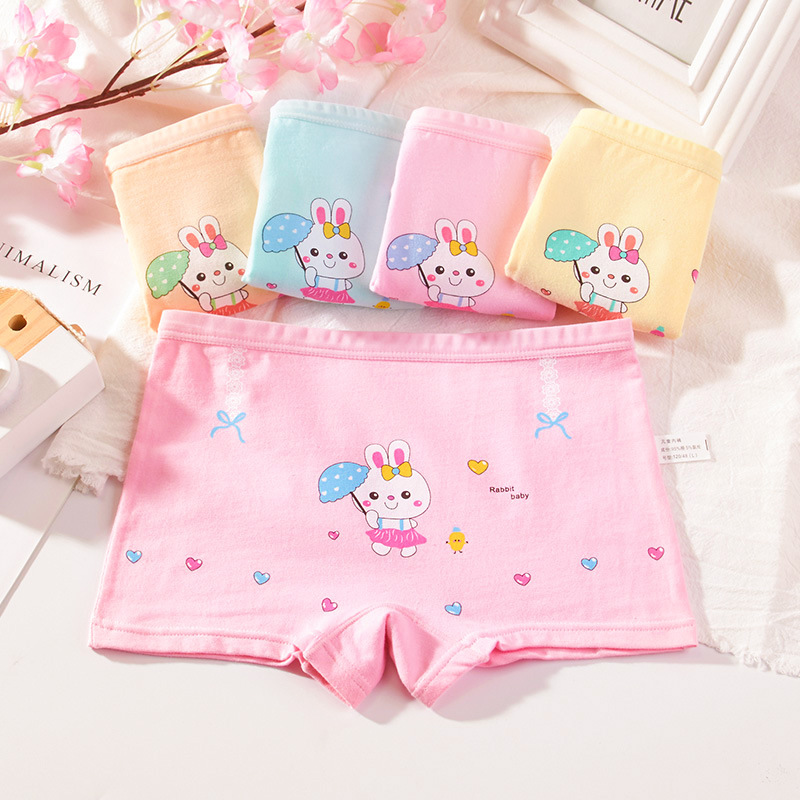 Girls' Underwear Cotton Children's Boxer Shorts Not Clipping Butt Baby's Big Children's Boxer Shorts Girls' Triangle Underpants