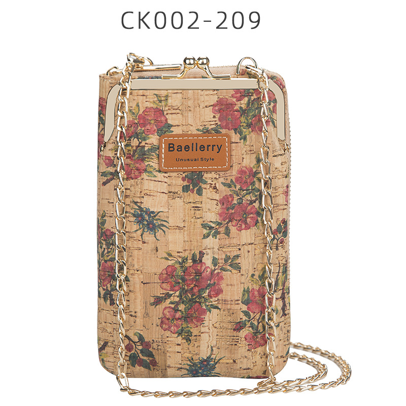 Picture of baellerry ladies wallet vertical wood grain mobile phone bag multi card wallet chain shoulder messenger bag wholesale