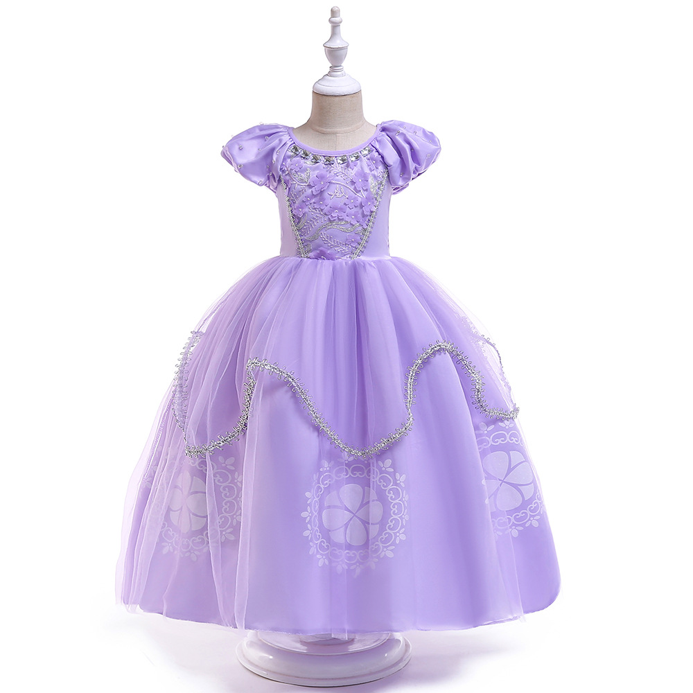Picture of 2025 European and American Princess Sofia Dress Girls Children's Day Festival Performance Dress Dress Children's Dress