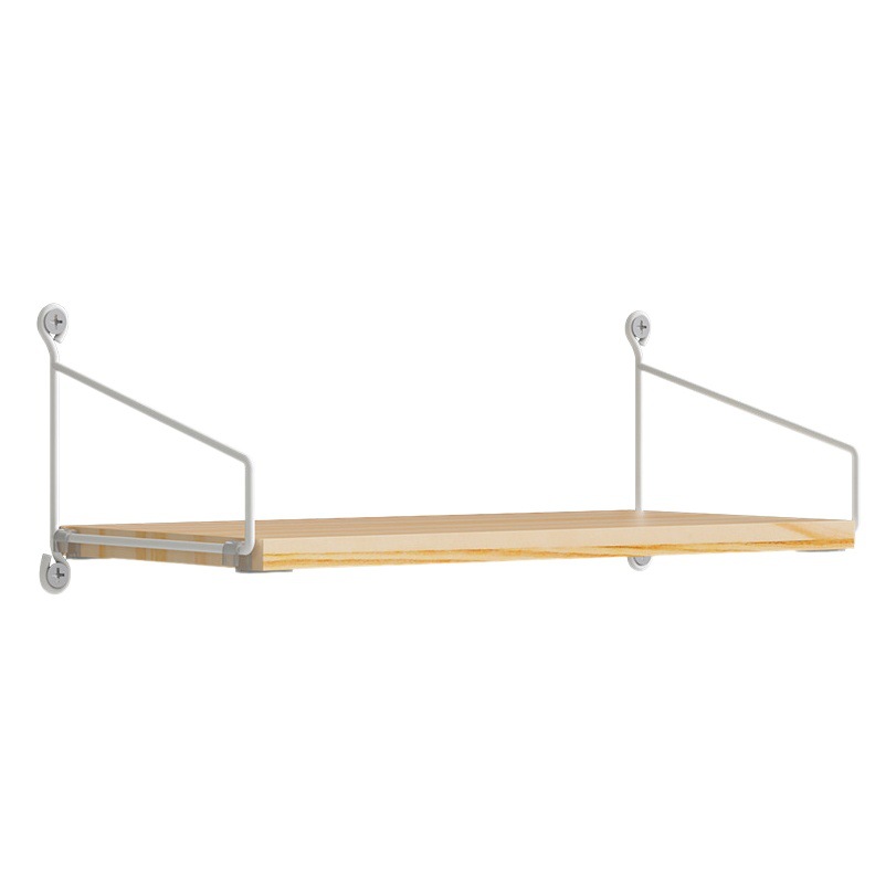 No-Drill Solid Wood Wall-Mounted Shelf, Straight Partition, Wall-Mounted Bookshelf, Bedroom Decorative Wall Storage