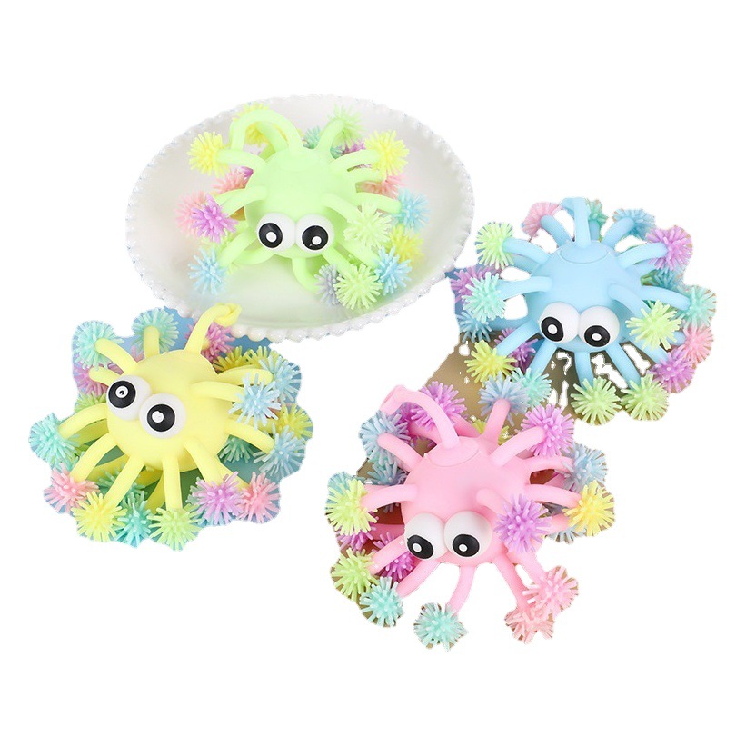 Spot wholesale stall night market pinch music luminous toys vent decompression cartoon explosions stall toys