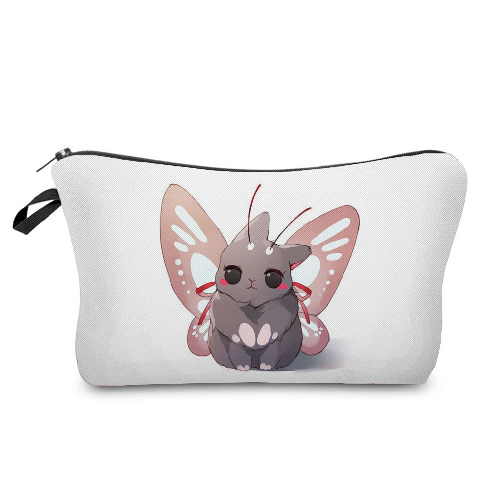 Picture of Trendy cartoon new rabbit printed cosmetic bag fashionable cute drop-resistant storage bag large capacity wash bag