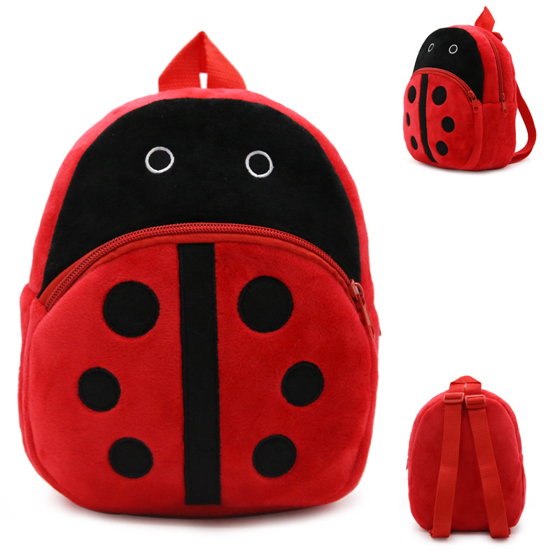 Plush Scarab Children's Schoolbag Pre-school Backpack Boys and Girls Bag Childcare Garden Early Education Ladybug Small Schoolbag