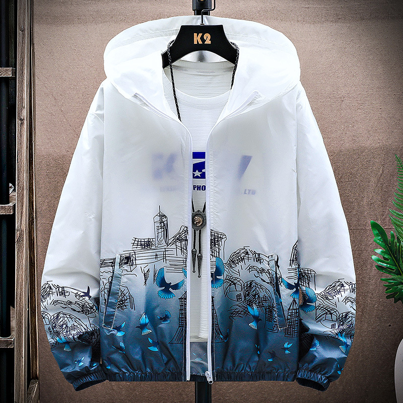 Picture of New summer sun protection clothing men's lightweight breathable hooded gradient skin clothing Outdoor Fishing Couple sun protection clothing women