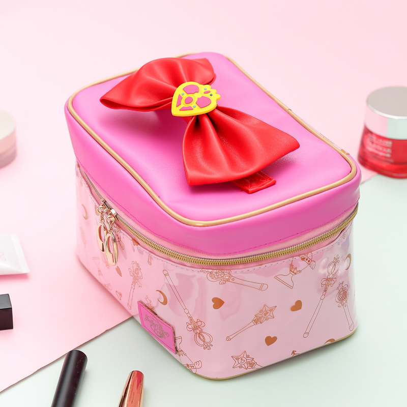 Picture of Japanese Beauty Girl Moon Same Style Cosmetic Bag Leather Cosmetic Storage Bag Cartoon Cute Large Capacity Wash Bag