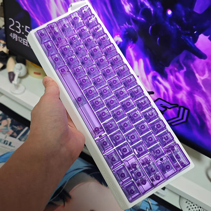 Wholesale 115-Key Four-Sided Transparent Keycaps Customized Original Height Mda High-Value Cross-Axis Matte Transparent Keycaps