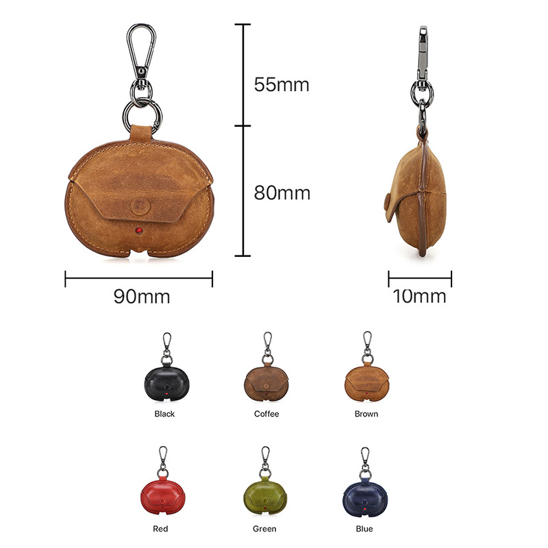 Picture of For Apple Beats Studio Buds Headphone Case Crazy Horse Leather Portable Bluetooth Headset Case