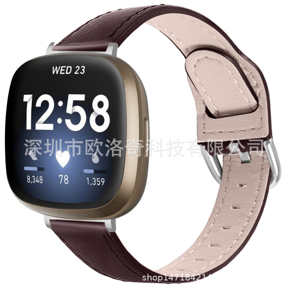 Picture of For Fitbit versa 3 high-grade genuine leather strap versa4 smart watch strap car line strap