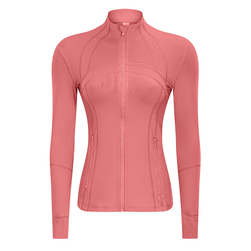 Picture of Spring 2020 New Sports Jacket Women's slim-fit stretch zipper running yoga fitness long-sleeved top wholesale