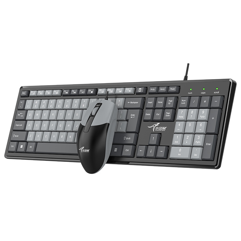 Picture of Small kangaroo DS-2116 double color USB office business fashion keyboard mouse suit notebook universal