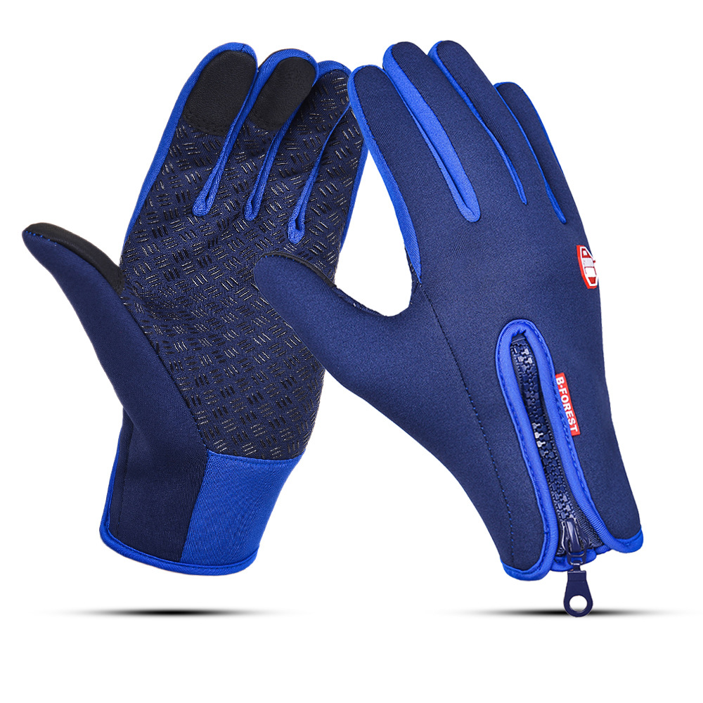 Picture of Autumn and Winter Warm Full-Finger Cycling Touch Screen Gloves Bicycle Cycling Non-Slip Waterproof Windproof Ski Gloves for Men and Women