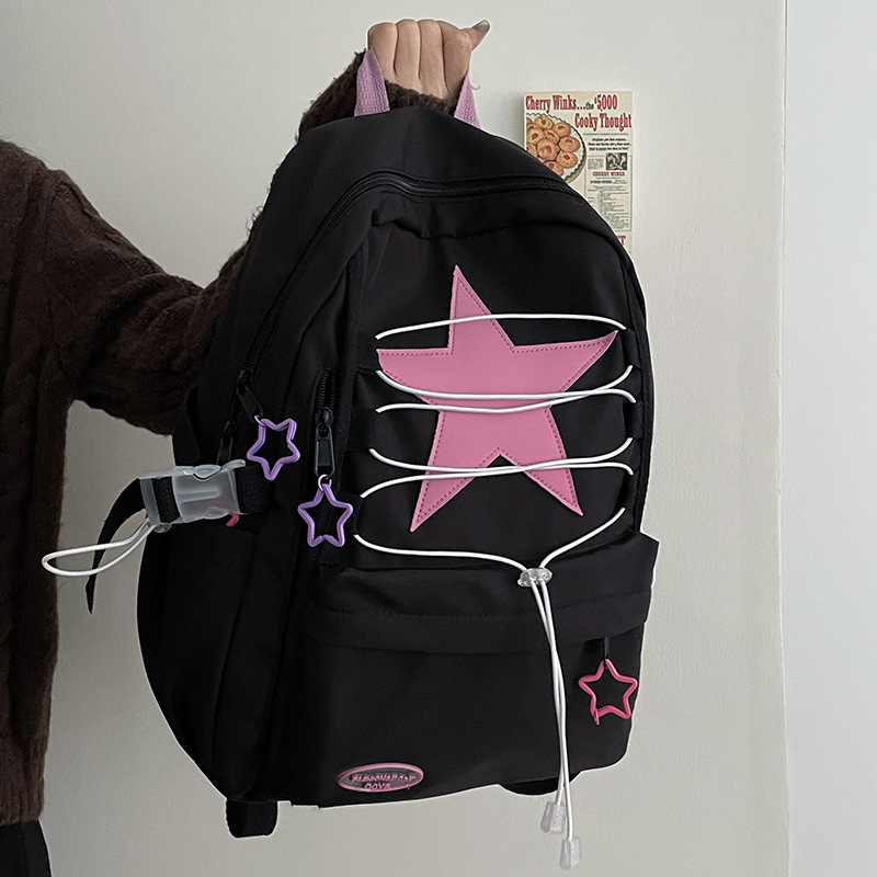 Picture of New Pink Star Strap Casual Class Student Backpack Fashion Large Capacity Campus Casual Backpack
