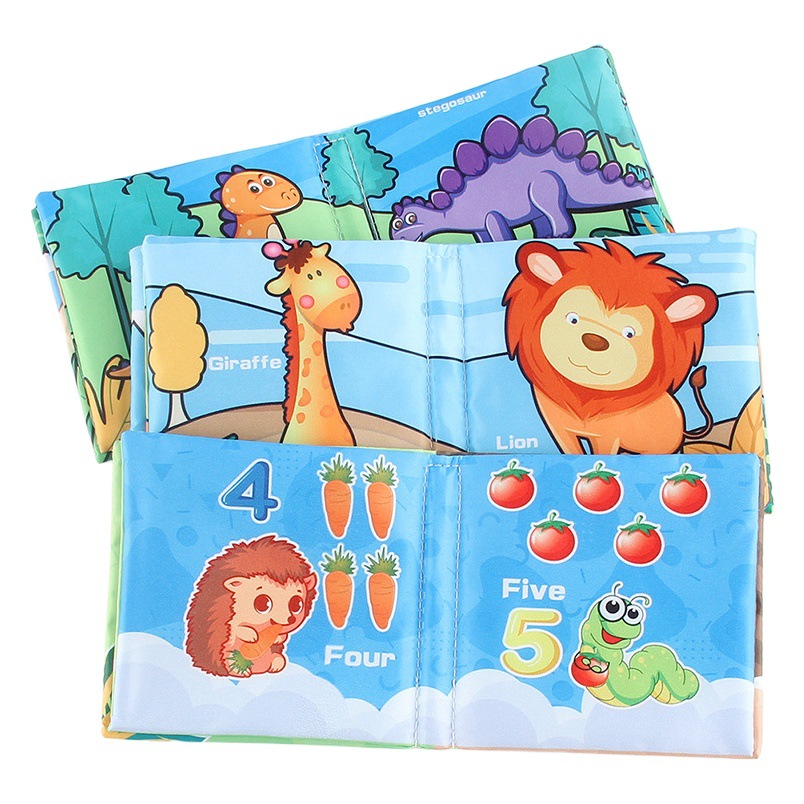 Foreign Trade Baby Cloth Book 0-3 Years Old Infant Tear Not to Rot Soft Book with Ring Paper Cloth Book Maternal and Infant Educational Early Education Toys