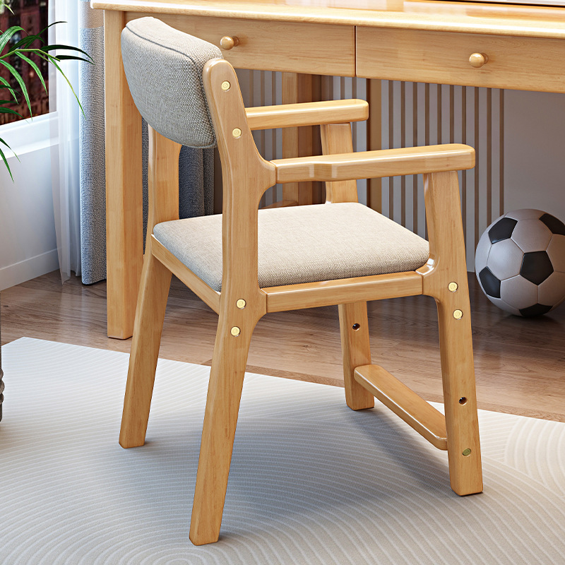 Picture of Solid Wood Chair Home Backrest Desk Chair Learning Chair Children Student Computer Writing Lift Chair with Armrest Dining Chair