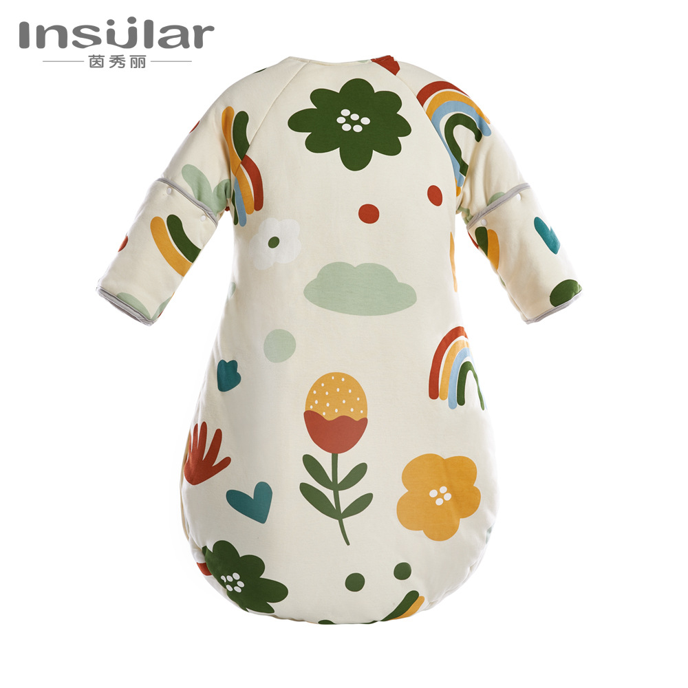 Picture of Yinxiuli Autumn and Winter Baby Sleeping Bag Children's Bean Velvet Thickened Kick-proof Quilt Four Seasons Soothing Baby Sleeping Bag Cross Border