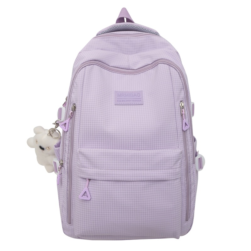 Picture of Cross-border school bag 2024 new small fresh solid color beginning Senior high school student school bag candy color large capacity backpack