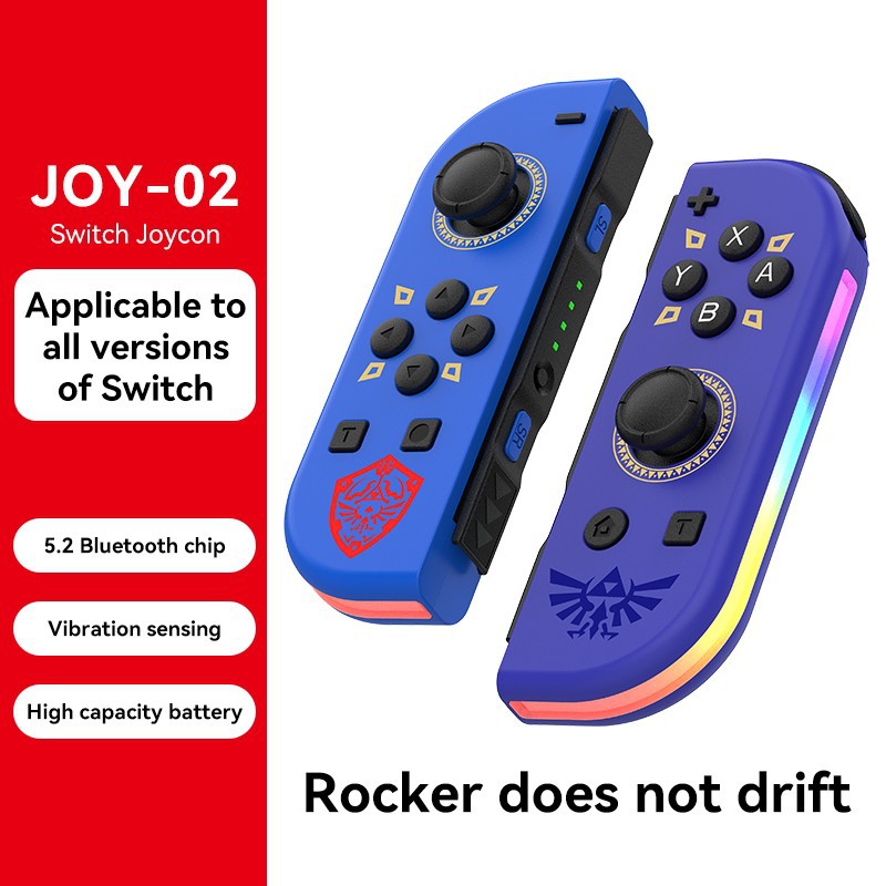 Picture of Switchjoycon left and right gamepad with RGB light wake-up vibration dazzling body sense Bluetooth gamepad