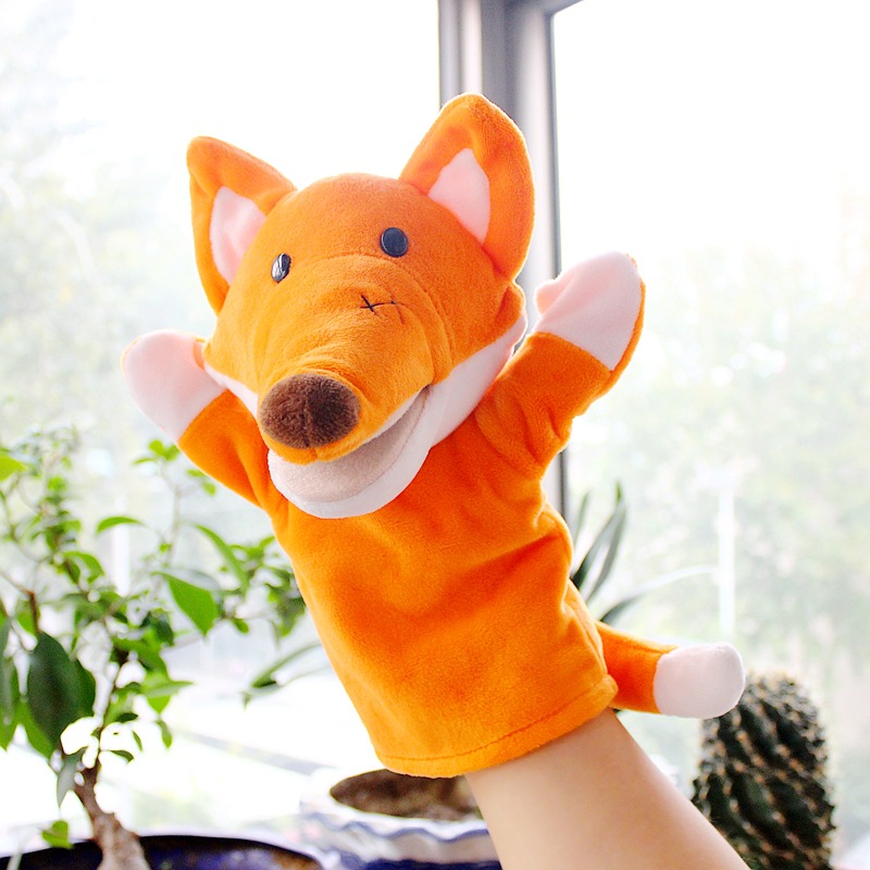 Picture of Fox and Crow Hand Puppet Toy Doll with Movable Mouth and Hand Doll Plush Kidsren's Watch Speech Story Theater