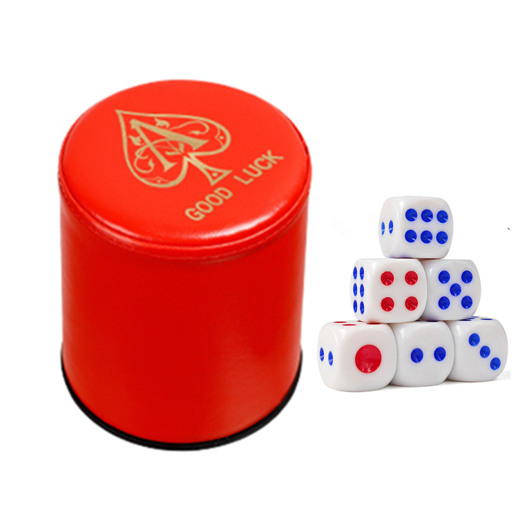 Picture of Leather dice dice cup set bar KTV creative personality game dice fashion brand color Cup cute sieve Cup