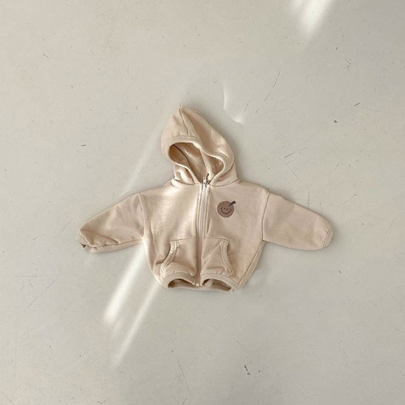 Picture of Children's Ins Korean Style Spring and Autumn New Coat Baby Boys and Girls Cute Smiley Casual Loose Trouser Coat