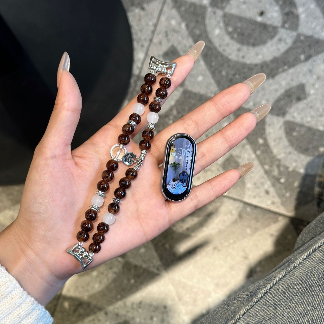 For Mi Band 9/8/7 nfc version 5/6 generation wristband beaded bracelet strap beaded 4/3 women 7pro