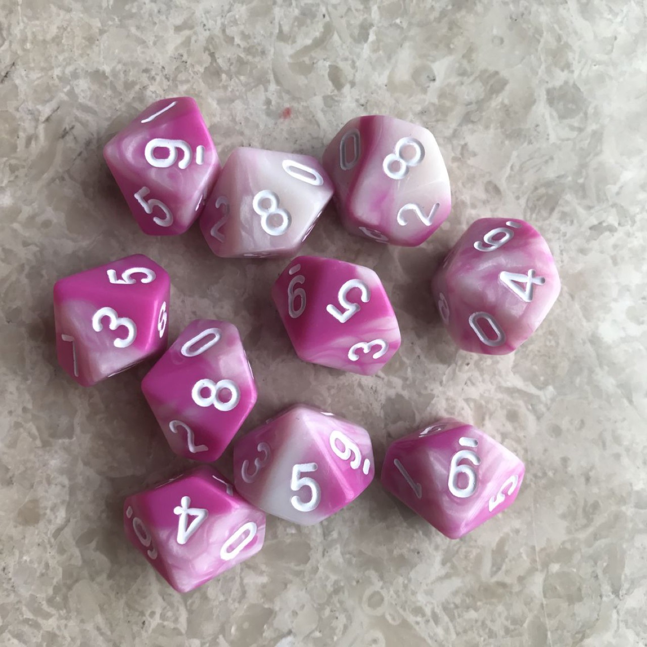 Picture of 10 Two-sided Digital Dice 0-9 Ten-sided Multi-sided Dice Digital Color Dungeons & Dragons Board Game Dice