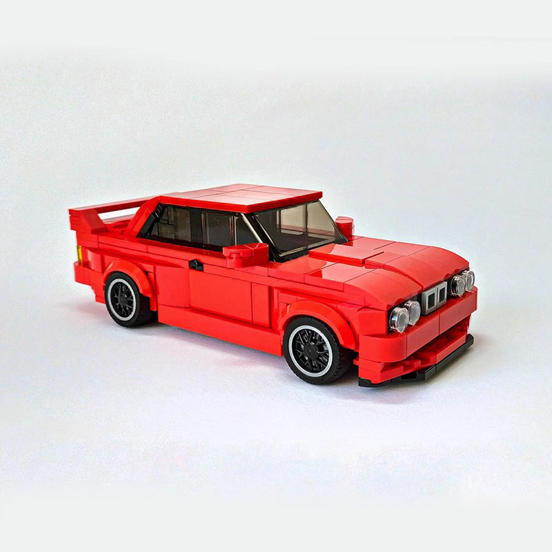 Compatible with Lego MOC creative model BMW M3 E30 red car BMW sports car assembled building blocks educational toys