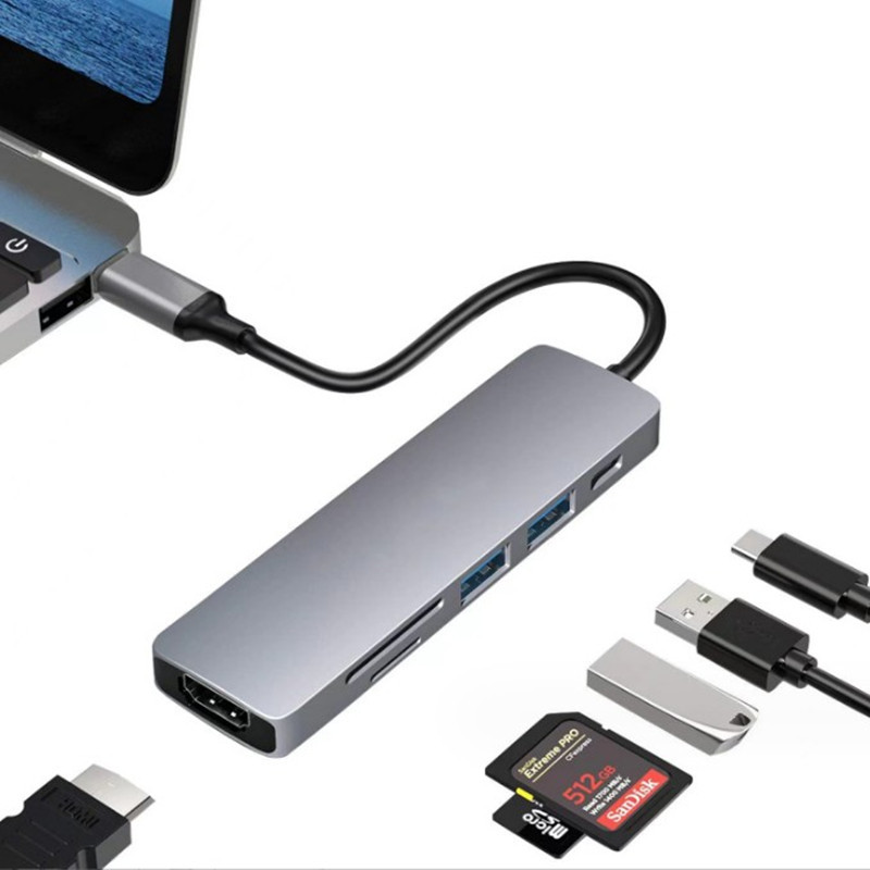 Picture of Cross-Border USB C Hub Multi-Function Docking Station 4K High-Definition USB Notebook Six-In-One Type-C Docking Station