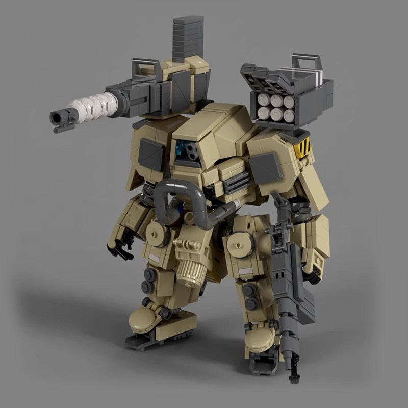 Picture of MOC building blocks compatible with Lego creative suit desert robot inspired Assembly restore EXO Mech small particles men