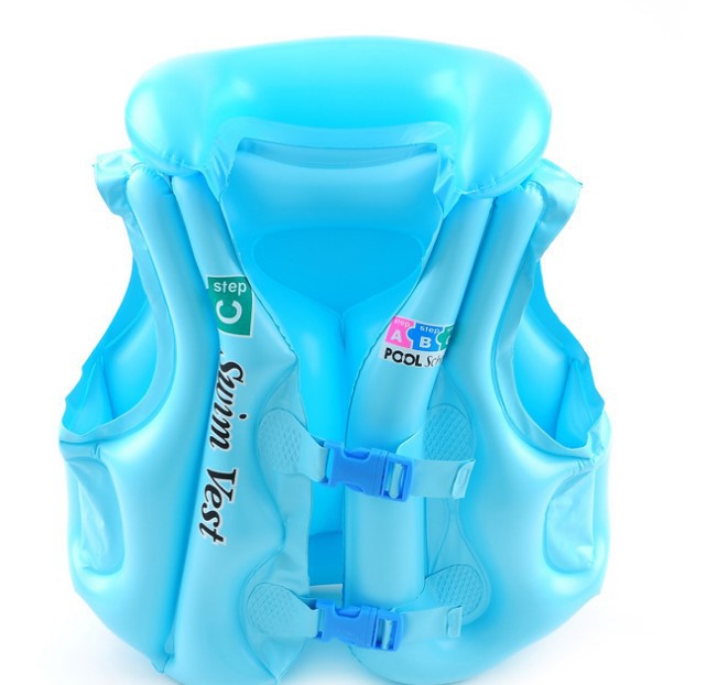 Picture of Spot supply thickened environmental protection PVC inflatable large, medium and small inflatable life jacket children's buoyancy jacket inflatable vest