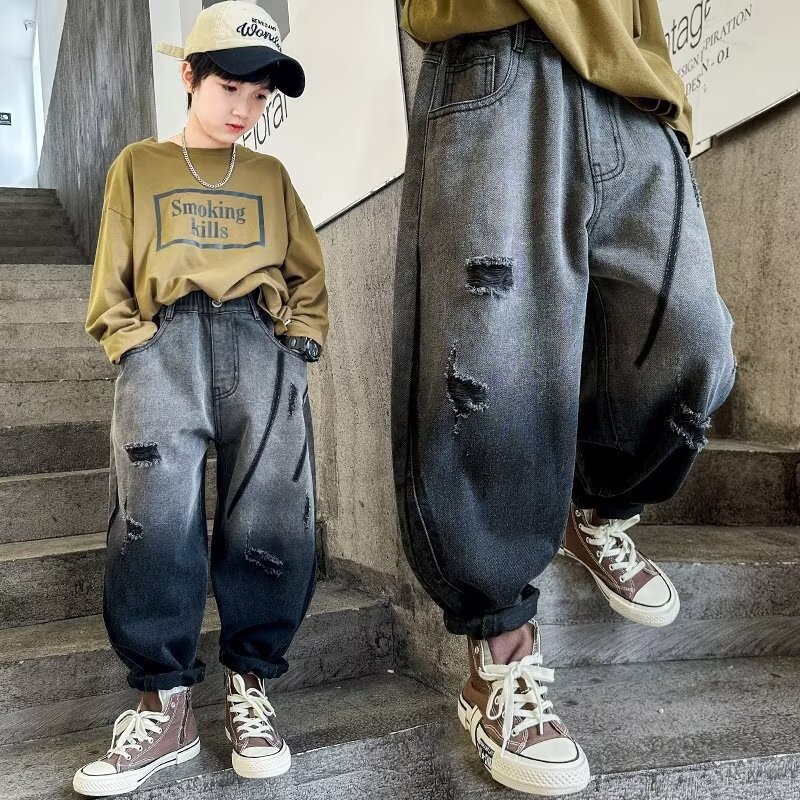 Children's Wear Boys Autumn Pants 2024 Spring and Autumn Trousers Boys Middle and Big Children's Sports Pants Children's Autumn Sweatpants Trendy