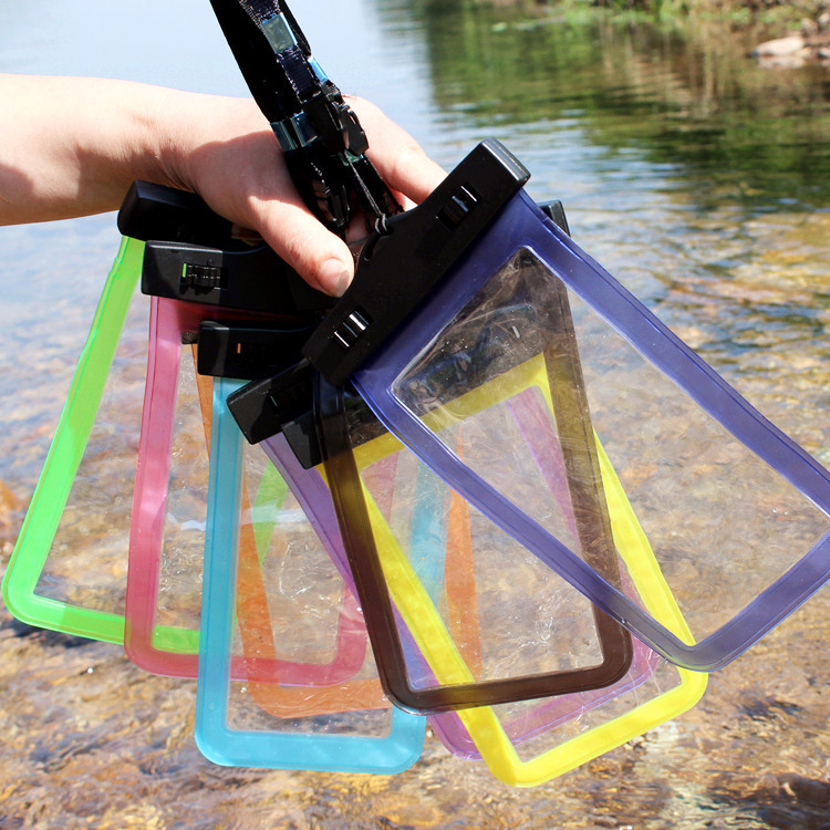 Picture of Large window smart phone waterproof bag PVC plastic clip sealing mobile phone rainproof storage bag large screen 7 inch screen Universal