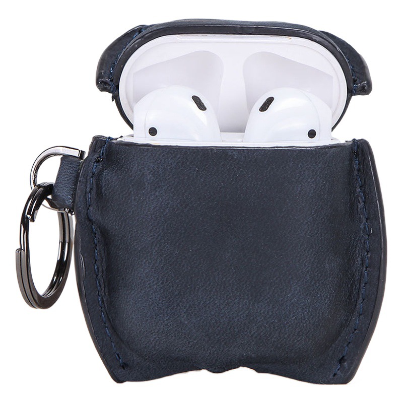 Suitable for Apple airpods Set 2 Generation Crazy Horse Leather All-inclusive Simple Wireless Bluetooth Headset Protective Set One Piece Generation Hair