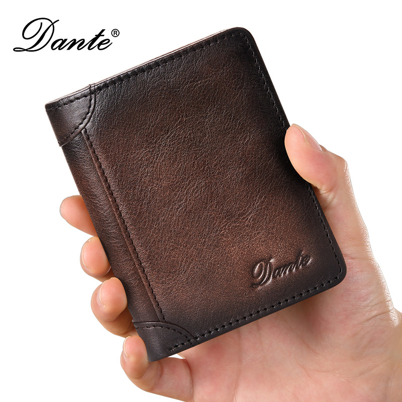 Picture of Cross-Border Wallet Men's Genuine Leather Rfid Anti-Theft Vertical Style 70% off Retro First Layer Cowhide Wallet Export Wholesale