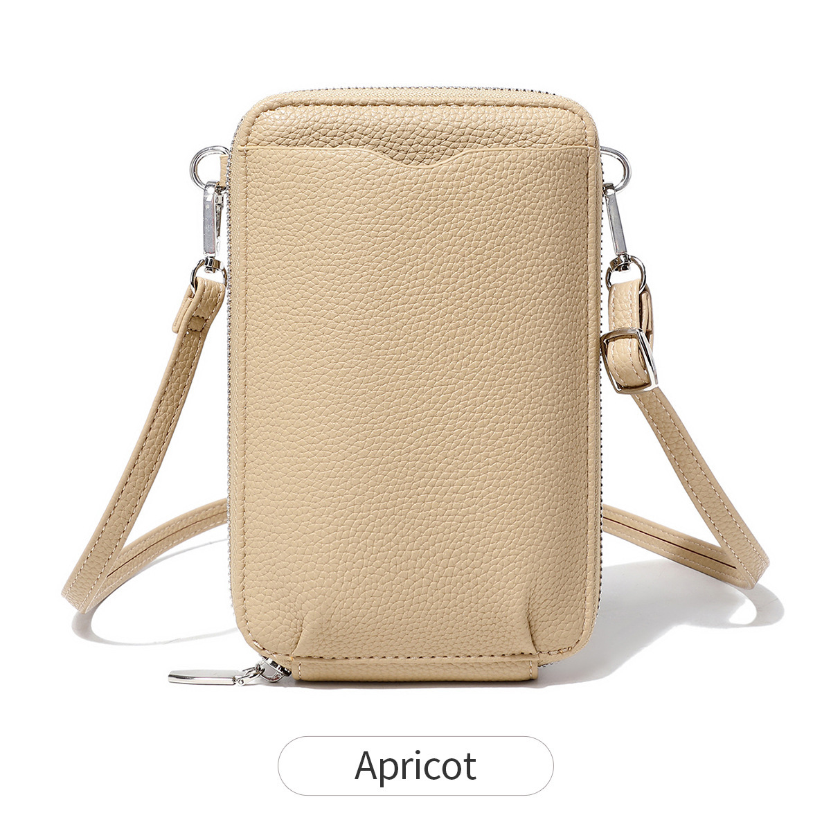 Picture of Cross-border New Litchi Pattern Vertical Zipper Mobile Phone Bag Foreign Trade Mini Large Capacity Women's Shoulder Bag Crossbody Bag