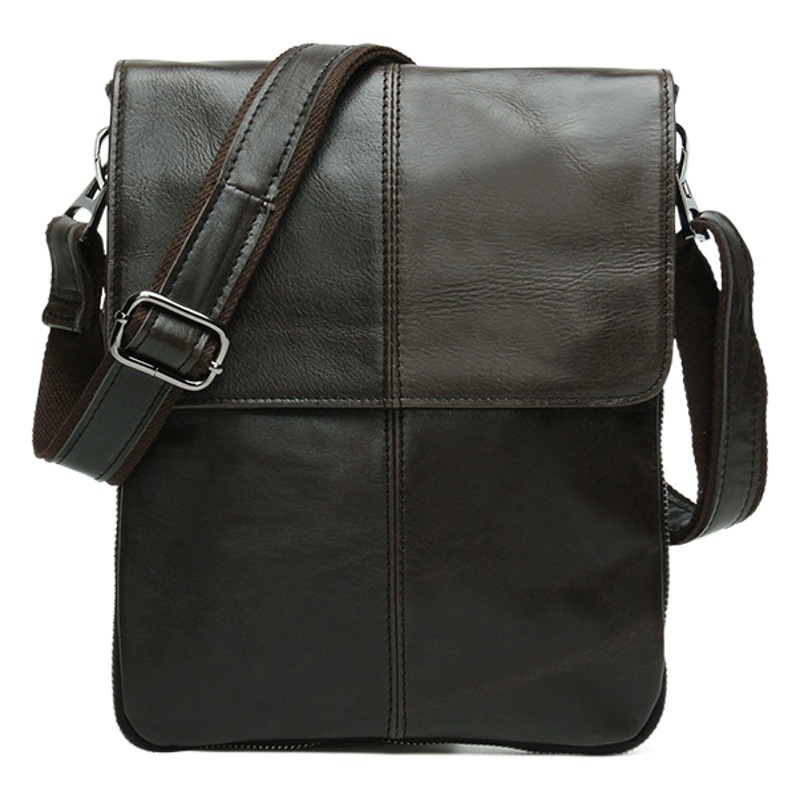 Factory Supply Genuine Leather Men's Bag Casual Fashion Men's Shoulder Bag Crossbody Bag Vintage Vertical Small Satchel