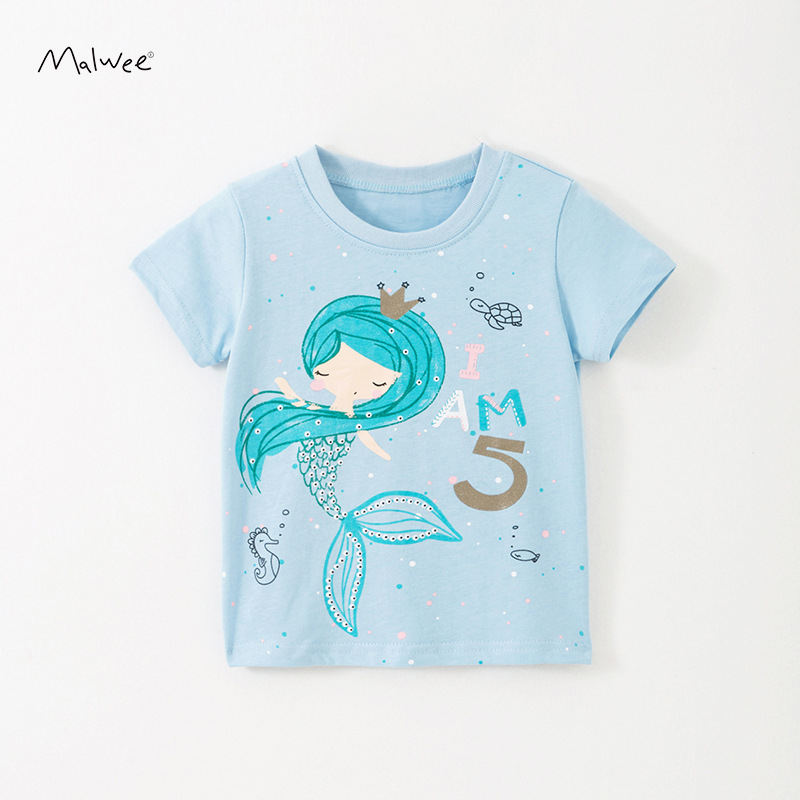 Picture of malwee children's clothing new children's short sleeve t-shirt girls jacket summer European and American brand children's clothing t-shirt a consignment