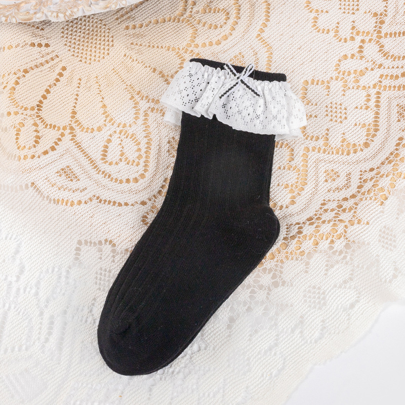 Picture of Girls socks wholesale spring and autumn 2022 new baby lace socks lace princess socks bow little girl socks