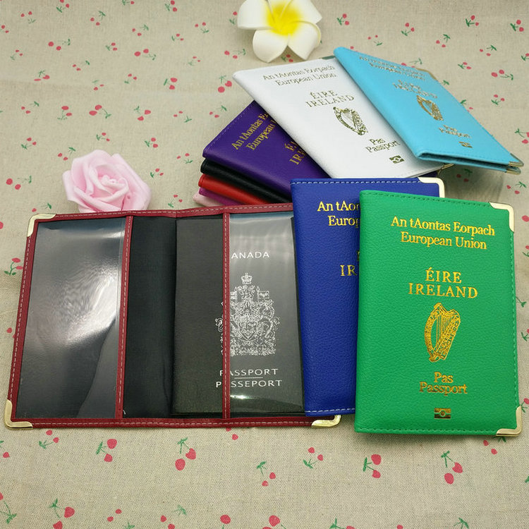 Picture of Multicolor Optional PU Ireland Passbook Holder Passbook Holder Travel Multi-function Bi-fold Passbook Bag Certificate Holder