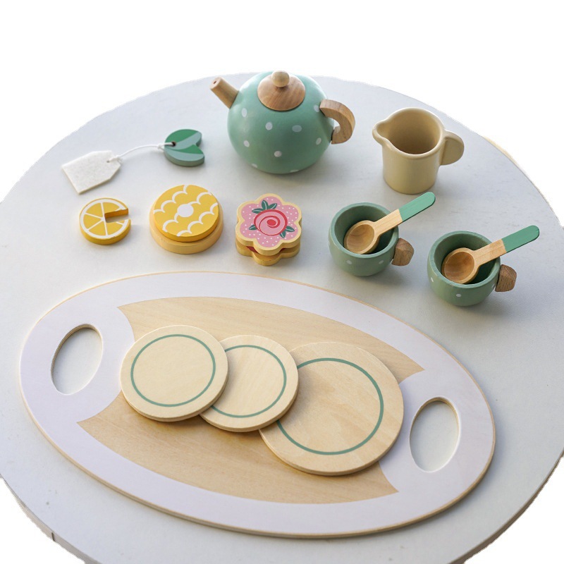 Picture of Children's Dessert Shop Ice Cream Tea Set Sale Shop Boys and Girls Play House Wooden Toys