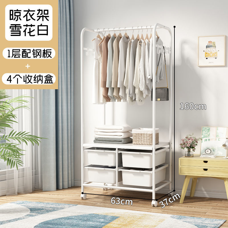 Picture of Hanger Household Hanger Floor-Standing Bedroom Doesn' Space Clothes Bag Storage Rack Multi-Functional Corner Coat Rack