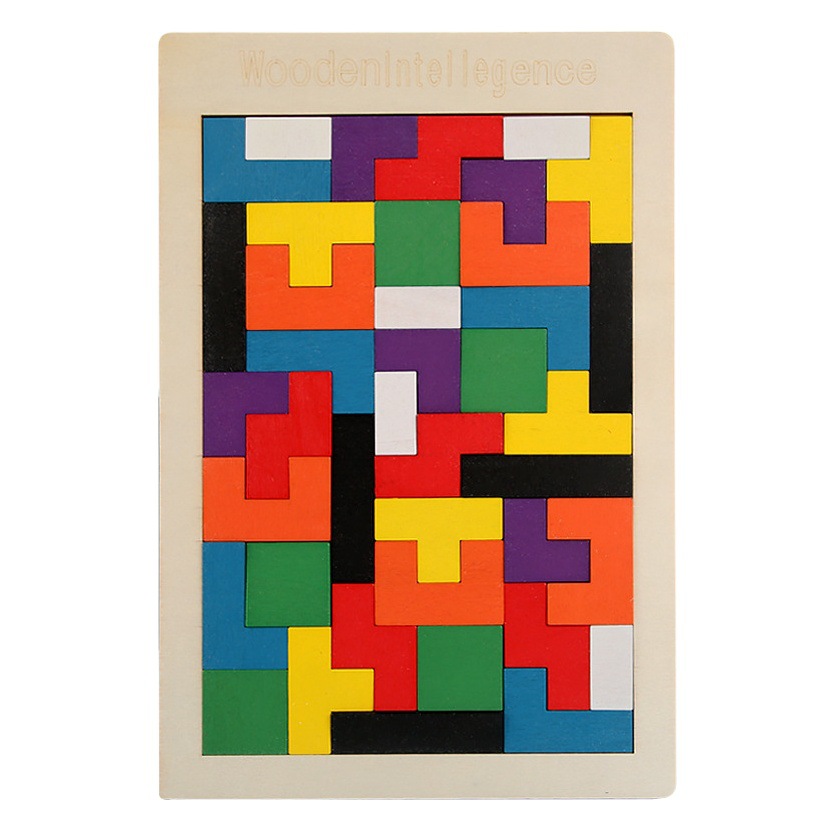 Factory Wooden Early Education Boys and Girls Accumulates Tetris Jigsaw Puzzle 3456-year-old Children's Educational Toys